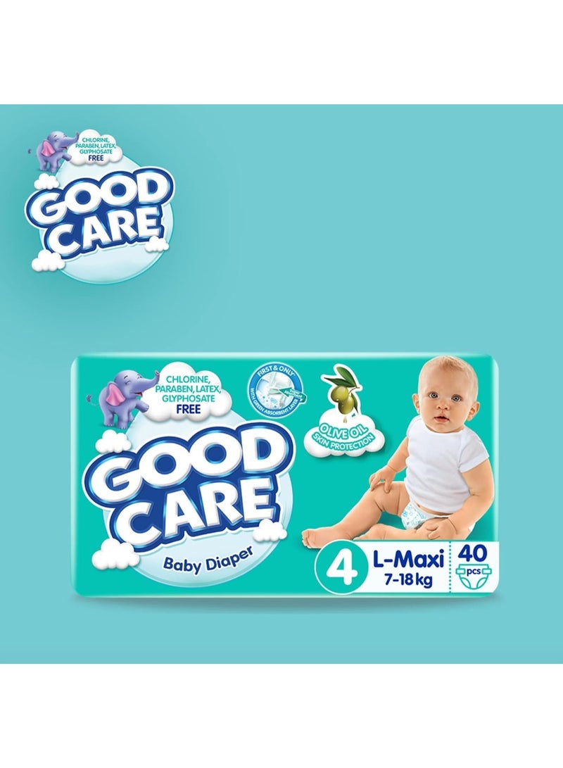 Good Care Baby Diapers, 40 Pieces, Size 4, Maxi Medium Pack - Image 1